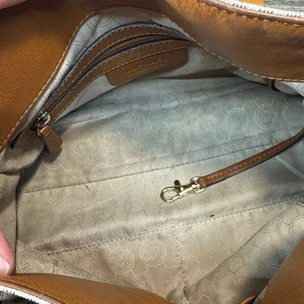 Michael Kors Tan and Cream Satchel